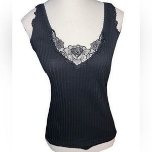Black lace tank top size medium